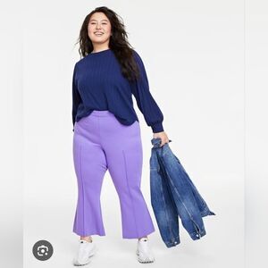 On 34th Ponte Kick Flare Ankle Purple Women's Pants Size 2X Short NWOT